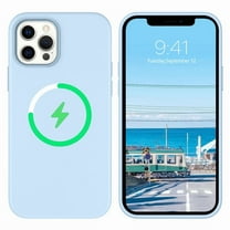 GUAGUA for iPhone 12 Pro Max Case with Magnetic [Compatible with Mag-Safe] [Great Grip Feeling] Shockproof Slim Translucent Matte Scratch-Resistant Case 6.7 Inch, Soft Light Blue
