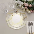 thumbnail image 3 of Balsa Circle 10 Octagon 8" Clear Disposable Salad Plastic Plates Gold Geometric Design Event Wedding Party Tableware, 3 of 8