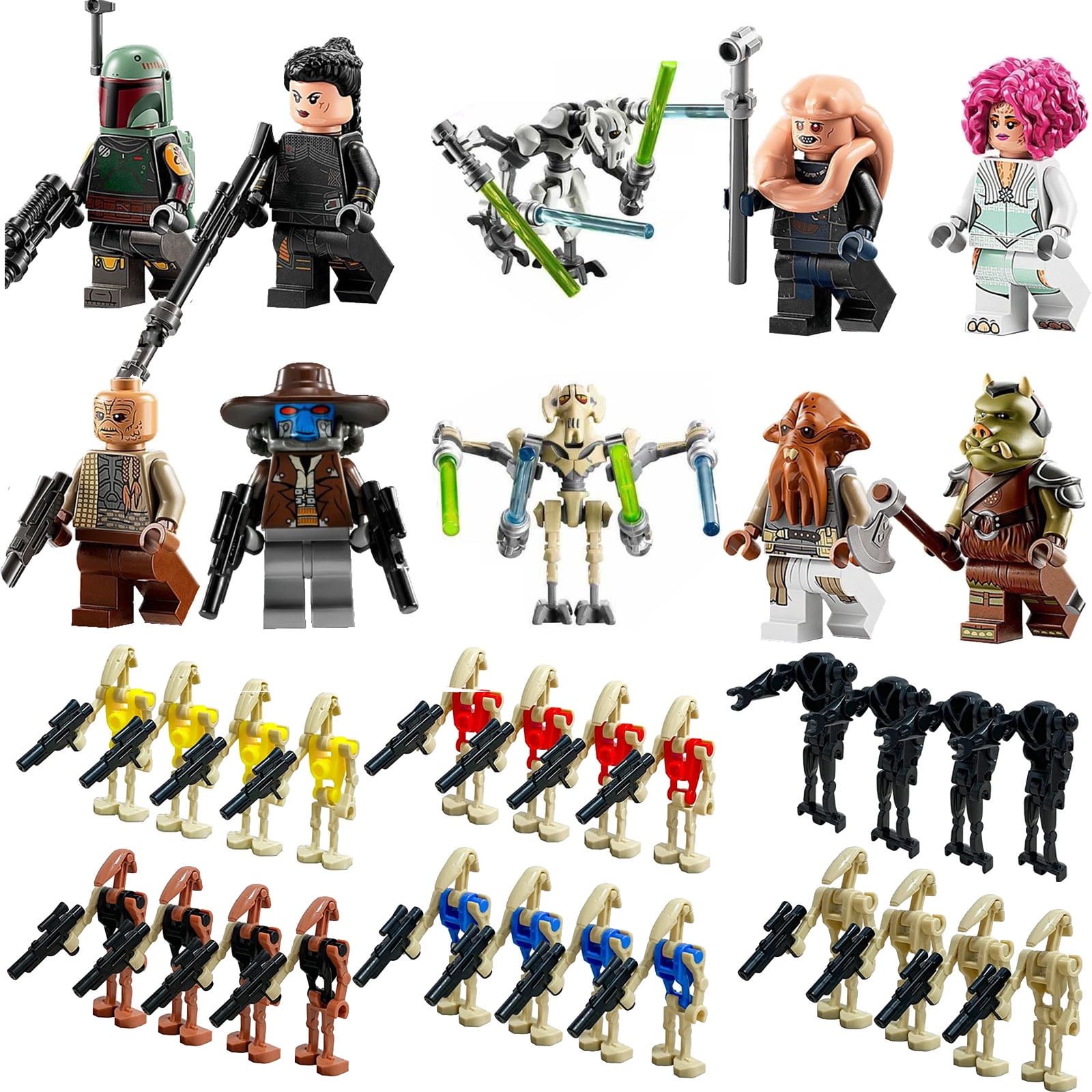 34 Pcs Mini Army Battle Droids Space Wars Clone Action Figures