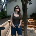 thumbnail image 6 of OQQ Women's 3 Piece Bodysuits Sexy Ribbed Sleeveless Square Neck Tank Tops Leotard 2025 Trendy Outfits, 6 of 7