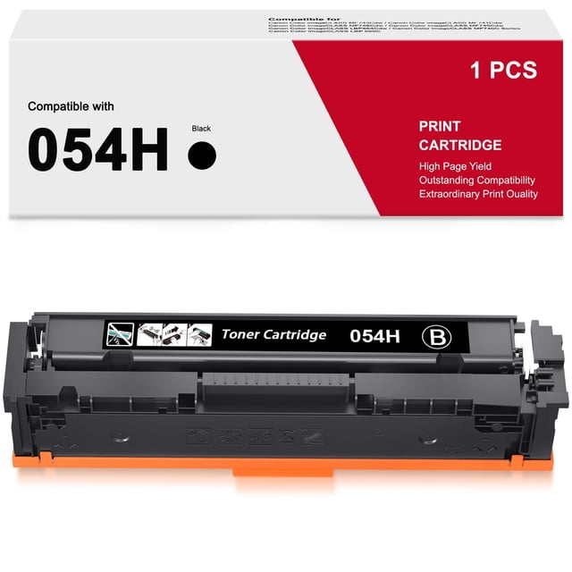 Cartucho de tóner 054H para impresoras Canon Color ImageCLASS MF644Cdw y MF640C (negro, 1 unidad)