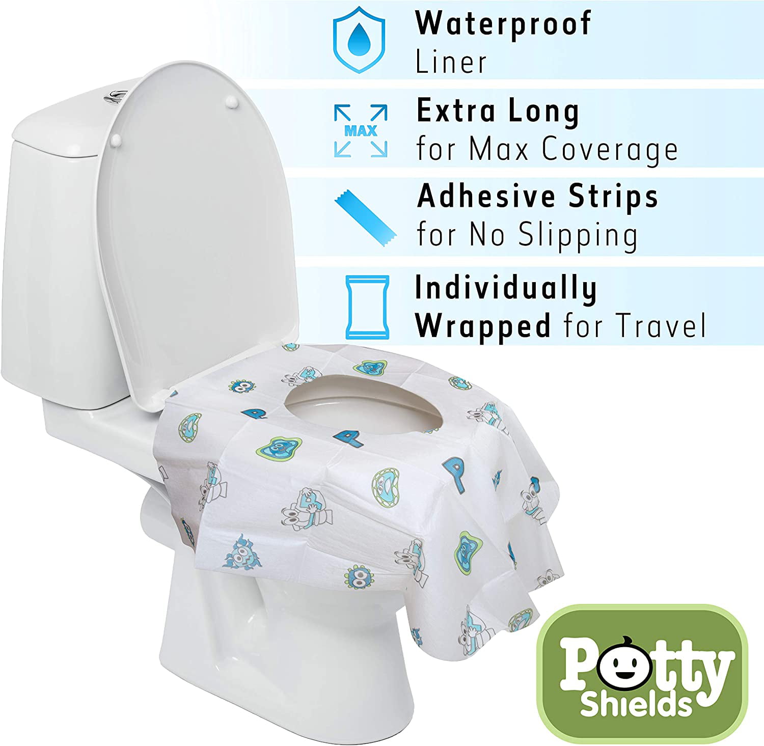 TRIPTIPS Toilet Seat Covers Disposable Travel Pack 20 count｜Faster  use-Sticker free｜Waterproof｜XL Disposable Toilet Seat Cover