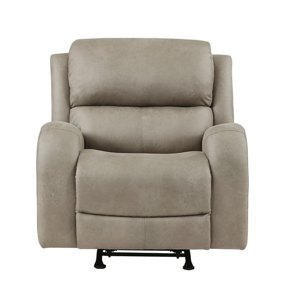 JERFIT Modern Rocker Recliner Chair with Plush Microfiber Upholstery, Comfortable Padded Armchair for Living Room, Brown
