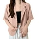 thumbnail image 1 of Blazer para mujer, color liso, con solapa y botones, ligero, informal, para traje, chaqueta de poliéster., 1 of 2