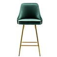 thumbnail image 4 of BTEXPERT upholstered Dining Bar Chairs Footrest High Back Counter Height Barstools Set of 2 stool Pack, Tufted Green Velvet Gold Frame 25" Modern Kitchen Island, 17.7D x 15.7W x 37H, 4 of 4