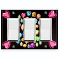 thumbnail image 1 of Metal Light Switch Plate Cover Colorful Multi-Shaped Gemstone Circle DIA005, 1 of 13