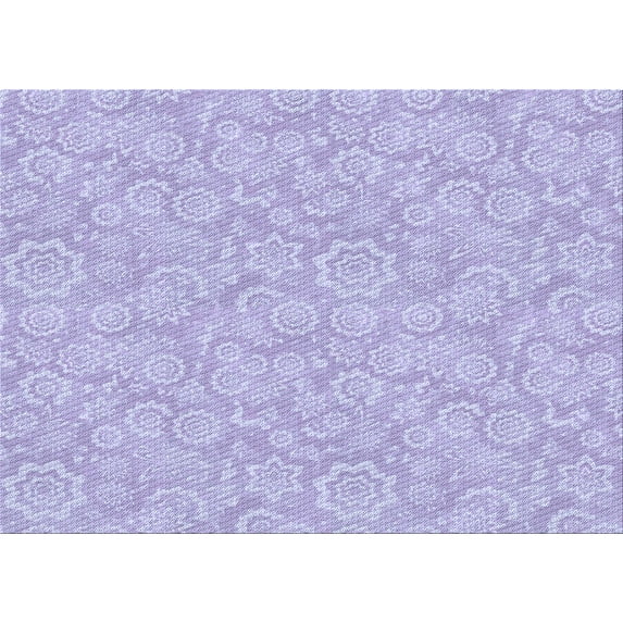 Ahgly Company Indoor Rectangle Patterned Purple Mimosa Purple Area Rugs, 4' x 6'