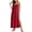 Wine, variant on LEAVINGSUO Summer Dresses For Women Plus Size Fashion Casual Skirt Comfortable Sleeveless Round Neck Solid Dress Blue S