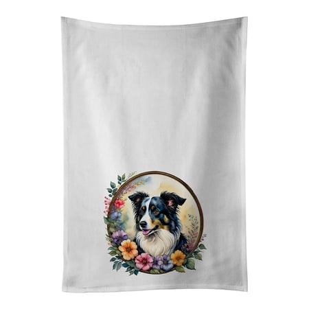 Carolines Treasures DAC2205WTKT 0.1 x 28 x 19 in. Wheaten Terrier & Flowers Kitchen Towel Set of 2