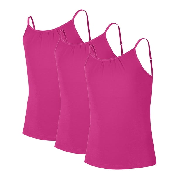 Hanes Hanes Girls Tanks, 3 Pack Cami Tanks With Shelf Bra Value Pack