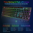 thumbnail image 2 of Mechanical Gaming Keyboard, RGB 104 Keys USB Wired Keyboard with Blue Switch, LED Backlit, Durable Keycaps/Anti-Ghosting/Spill-Resistant/Anti-Dust Gaming Keyboard for Windows PC Computer Laptop, 2 of 8