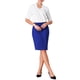 thumbnail image 1 of INSPIRE CHIC Vestido de trabajo de manga corta para mujer, vestido lápiz de cuello en V de color contrastante, S azul real, 1 of 5