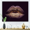 thumbnail image 2 of Designart ' Sexy Golden Metallized Woman Lips III ' Modern Canvas Wall Art Print, 2 of 4