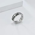 thumbnail image 2 of PAMTIER Men's Stainless Steel 8MM Personalized Vintage Cross Prayer Lucky Ring Silver Size 10, 2 of 6
