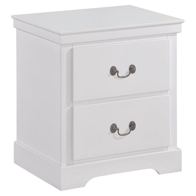 Lexicon Table de Nuit Traditionnelle en Bois à 2 Tiroirs Blanc