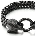 thumbnail image 4 of Pulsera de cadena de eslabones Franco con cabeza de lobo de acero inoxidable para hombre con cierre de anillo de resorte de 8,7 pulgadas, acero inoxidable Sincero Electrónica, 4 of 4