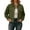 Army Green(Trend), variant on Coorders Women's Corduroy Cropped Jacket with Pockets, Lightweight Women's Casual Bottom Down Jackets Shackets Coats ,Women's Plus Black,Size M