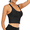 Black, variant on Wacanda Women Yoga Vest Underwear Yoga Fitness Sports Bra Comfort Underwear Athletic Vest Sport Bra Padded Vest Ladies Casual Vest
