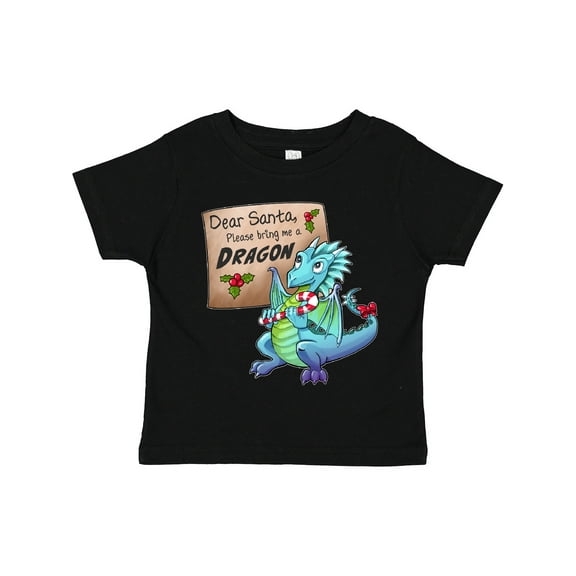 Inktastic Dear Santa, Please Bring Me a Dragon Christmas Wish Boys or Girls Toddler T-Shirt