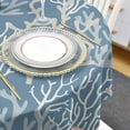 thumbnail image 4 of Blue Coral Coastal Round Tablecloth 60 Inch - Summer Beach Waterproof Fabric Table Cloth Protector, Ocean Seaside Nautical Tablecloths Washable Table Cover for Kitchen Coffee Table Party, 4 of 6
