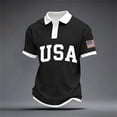 thumbnail image 2 of CONROSES 4Th Of July Men's Short Sleeve Polo Shirts Patriotic Usa Flag Graphic Collared Independence Day Polo Shirt for Men Casual Golf Shirts, 2 of 3