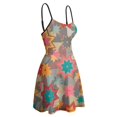 thumbnail image 4 of Colorful Starburst Pattern Sweet Elegant Slip Dress Women Korean Kawaii Dress, 4 of 6
