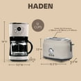 thumbnail image 5 of Haden Coffee Maker & Dorset 2 Slice Wide Slot Toaster, Putty & Chrome, 5 of 10