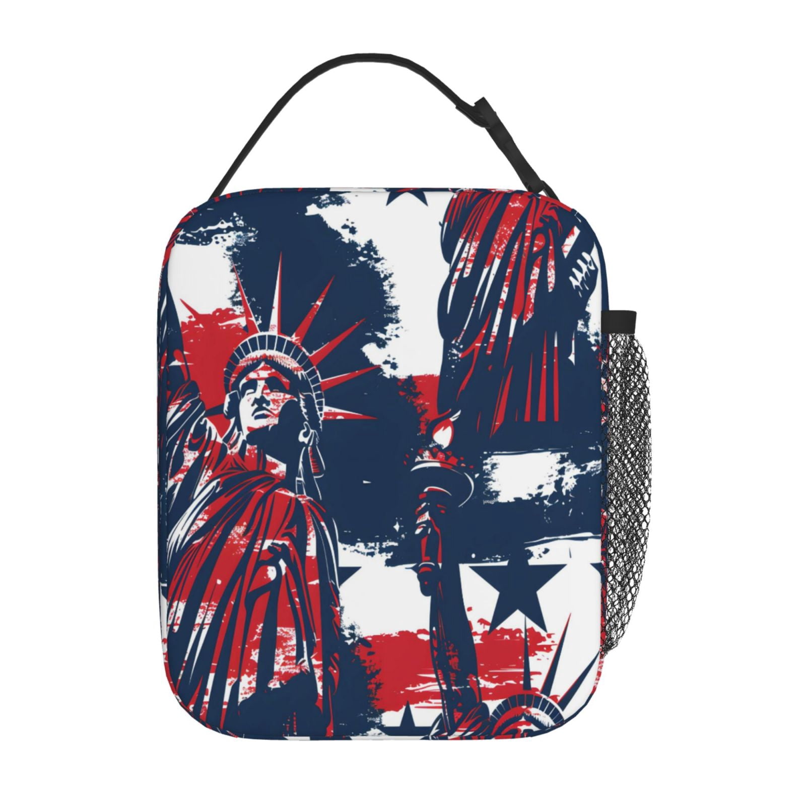 Lunch Bag For Women Men Insulated Portable Lunch Box Bento Box Office Picnic Travel Cooler Bag Independence Day Theme Star (8)