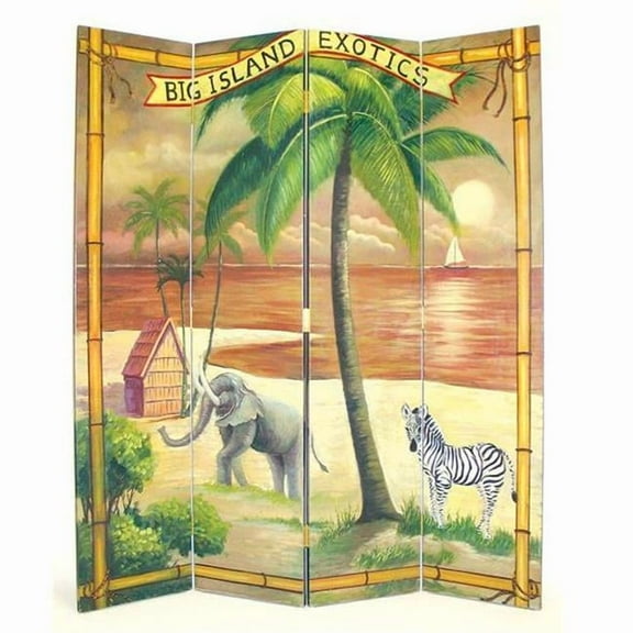 Wayborn Hand Painted The Big Island Room Divider