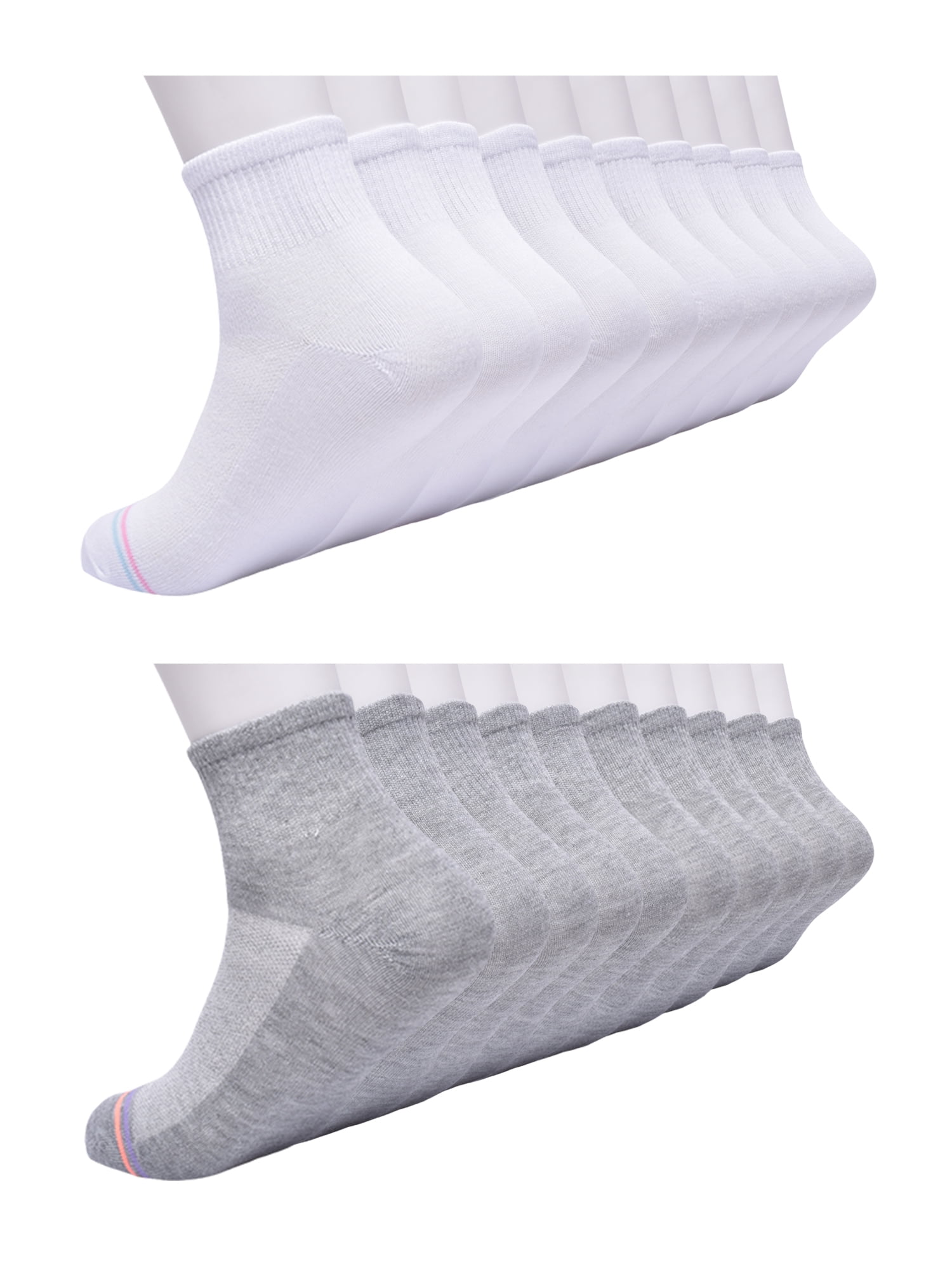 Wonder Nation Girls Ankle Sock, 20 Pack, Sizes S-L