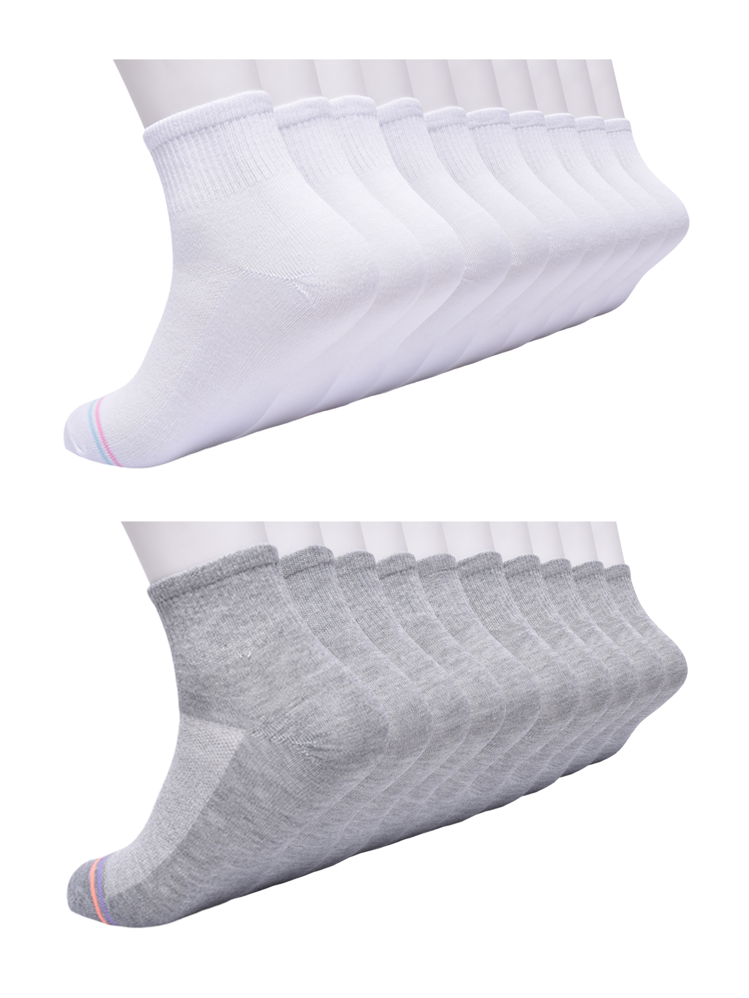 Wonder Nation Girls Ankle Socks, 20-Pack White photo 5