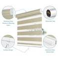 thumbnail image 4 of Keego Cordless Zebra Blinds for Windows 85% Blackout Shades Dual Layer Roller Shades for Home Bedroom Office (Sand Color, 31"W x 42"H, 4 of 9