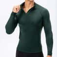 thumbnail image 2 of Fesfesfes Long Sleeve Shirt Men Plus Velvet Fitness Clothing High Elastic Warmth Stand-up Collar Sweater Sports Long Sleeves Blouse, 2 of 7