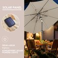 thumbnail image 2 of 9FT Solar LED Patio Umbrella Market Table Umbrella, 16 LED Strip Lights & Hub Light, Aluminum Frame,Beige, 2 of 6