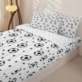 thumbnail image 3 of Homewish Cartoon Soccer Pattern Zipper Full Size Comforter Sets with Fitted Sheet and 2 Pillowcases,Boys Football Sport Theme Kids Zipper Bedding Set,Reversible,4 Pieces, 3 of 7