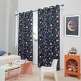thumbnail image 3 of Deconovo Kids Room Darkening Curtains for Bedroom & Nursery, Space Adventure Design, Extra Wide Coverage, 2 Panels, 52 x 63 Inch, Indigo, 3 of 9