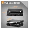 thumbnail image 6 of 3-Burner Flat Top Gas Griddle Cooking Station with Ceramic Coated Cast Iron Pan, 30,000 BTU Propane Fuelled Griddle Station for Outdoor Barbecue Backyard Cookout, 6 of 9