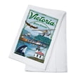 thumbnail image 1 of Victoria, British Columbia, Montage (100% Cotton Tea Towel, Decorative Hand Towel, Kitchen and Home), 1 of 3