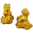 thumbnail image 4 of Greenadscape Resin Animal Figurines Golden Kylin Figurine For Desktop Decoration 2Pcs 2.3X1.9X1.5In, 4 of 6