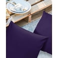 thumbnail image 2 of Pack of 2 Outdoor Pillow Covers, Solid Color Dark Purple Waterproof Square Throw Pillowcase Cushion Decorative Pillow Covers for Couch Patio Tent, 20x20 in, 2 of 6