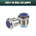 thumbnail image 5 of Unique Bargains 5Pcs LED Indicator Light 12mm 12V Metal Shell Waterproof Pilot  Dash Signal Lamp Internal Blue, 5 of 6
