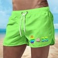 thumbnail image 2 of Men's Swim Trunk Boos Rainbow Quick Dry With Pockets Swimwear Bathing Suits Beach Outdoor Green XL, 2 of 4