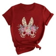thumbnail image 2 of RKSTN Hauts pour Femmes Tendance 2024 Décontracté Ample Pâques Graphique Imprimé Blouse Hauts Mode Été Col Rond Manches Courtes T-shirt, 2 of 4