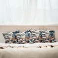 thumbnail image 7 of Ambesonne Leopard Throw Pillow Cover 4 Pack, Eiffel Clouds and Wild Cat, 24", Night Blue Rust Eggshell, 7 of 7