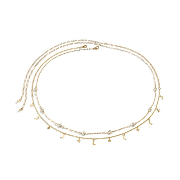 XmhyTop-A Multilayer Metal Belly Chain Body Jewelry Waist Accessory, Adjustable Everyday Wear Belly Chain Jewelry, 1 Piece,B03