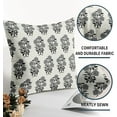 thumbnail image 5 of Black Grey Gray Floral Block Print Pillow Covers 20x20 Set of 2 Chinoiserie Flower Leaves Outdoor Decorative Throw Pillows Farmhouse Pillowcases Linen Cushion Case Decor for Home Sofa Couch Bed, 5 of 6