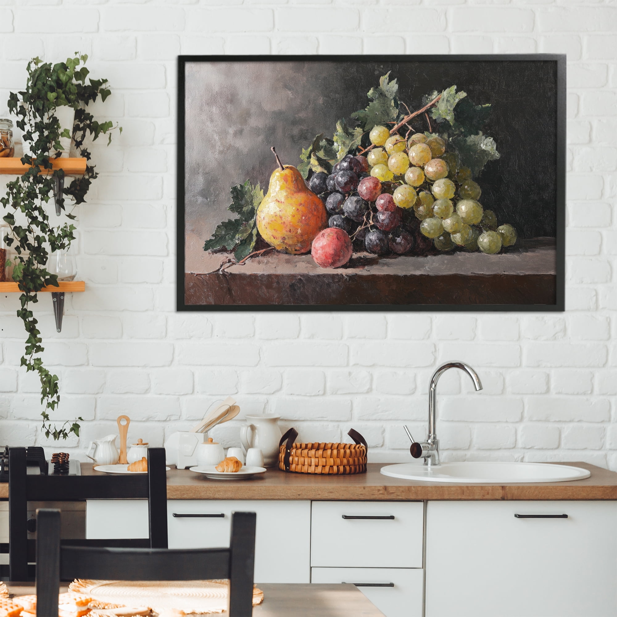 Stupell Industries Bountiful Fruit Classic Still Life Black Framed Giclee Art, design by Petal Prints Design