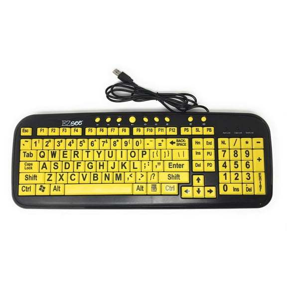 Ergoguys EZSee Large Print Keyboard, Yellow