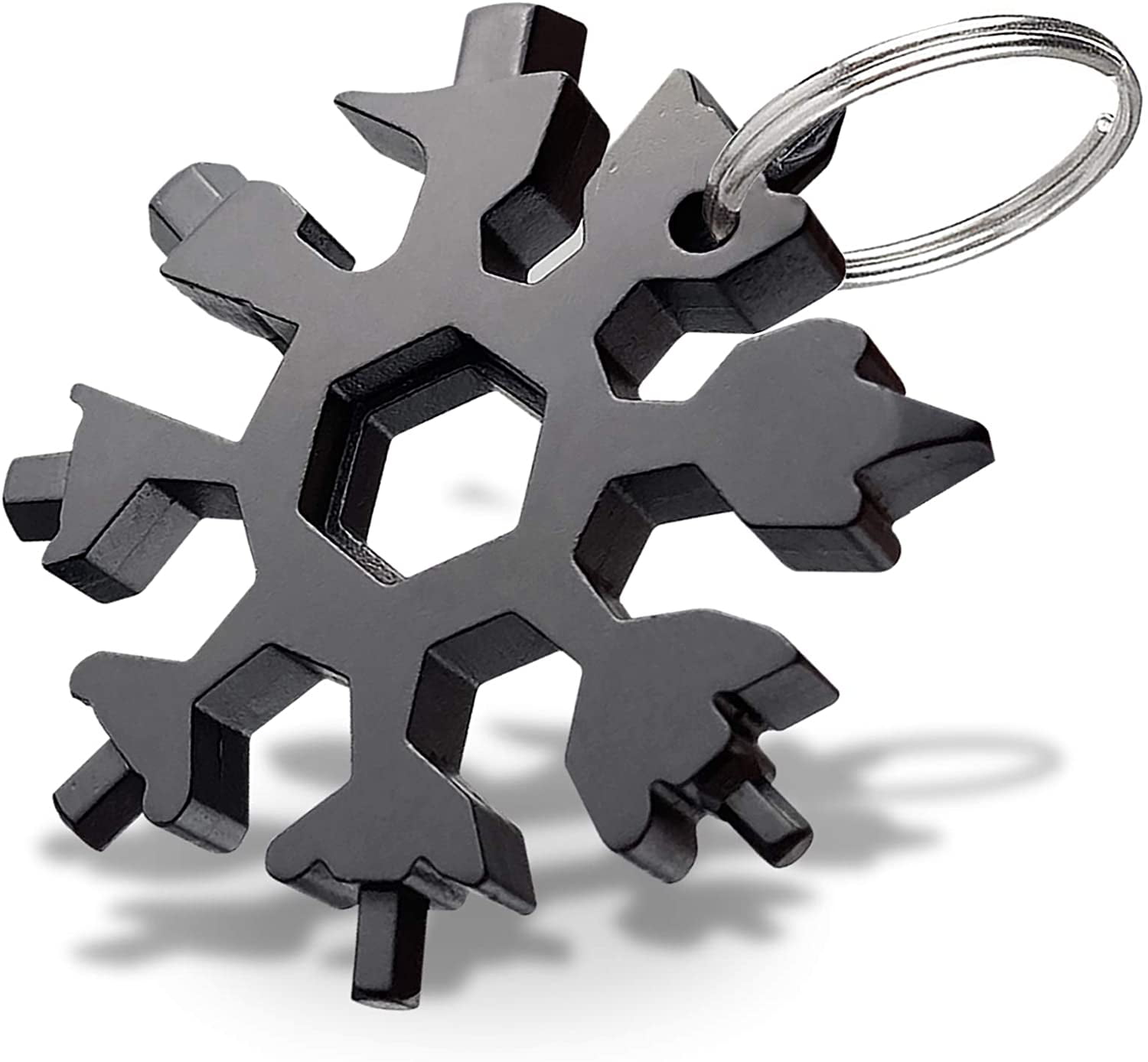 18 In 1 Snowflake Tool Multi Tool Portable Key-Chain Screwdriver Black or chrome 