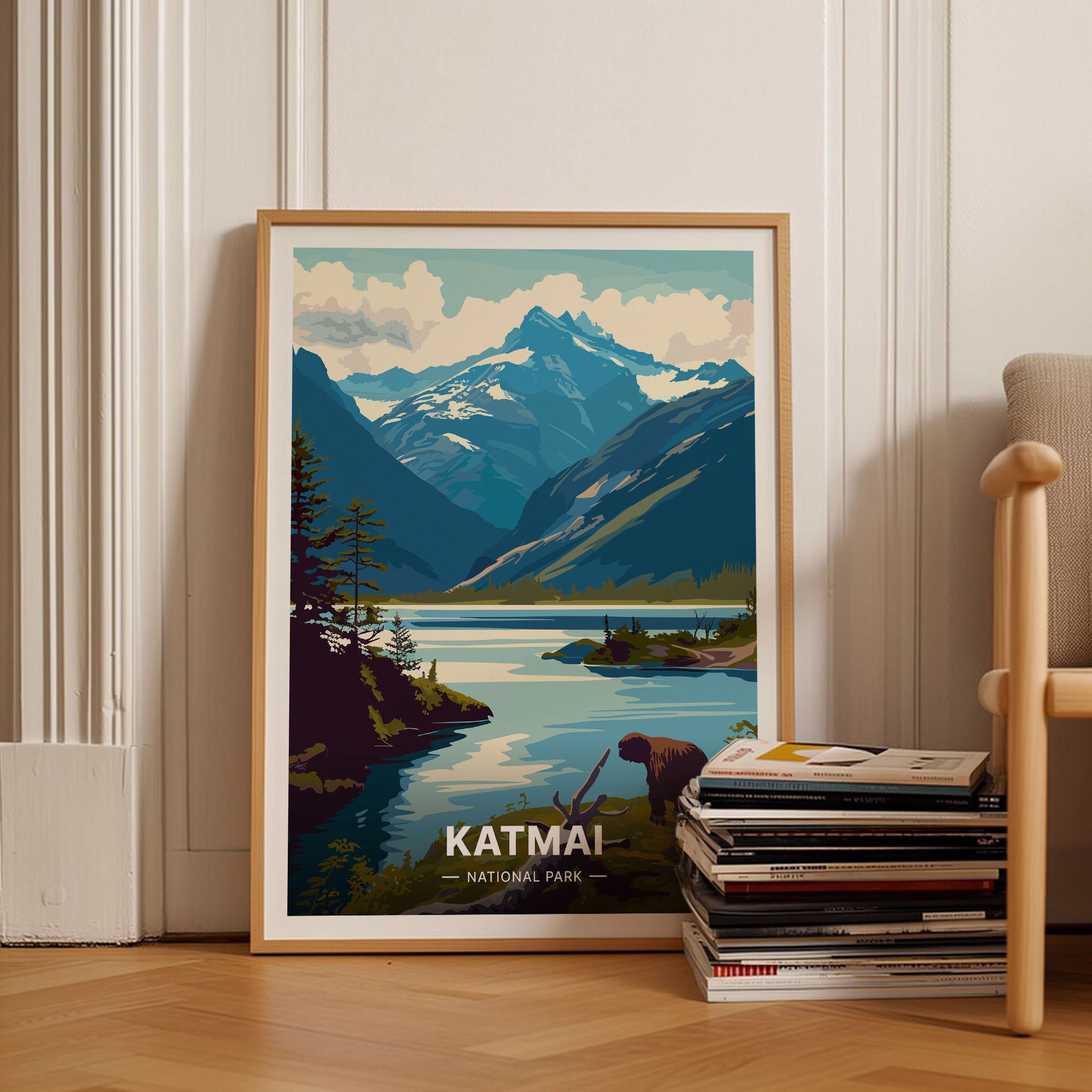 Katmai National Park Vintage Travel C20-1926 Decorative Wall Art Poster , Poster Print Only